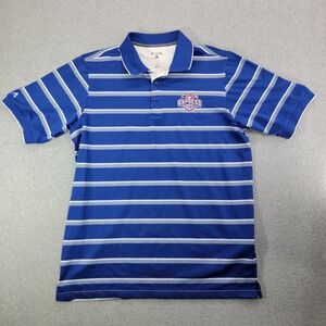 Round Rock Express Shirt Polo Mens L Blue MILB Baseball Antigua Striped Vietnam